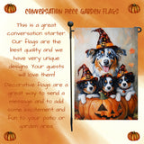 Australian Shepherd Dog Halloween Welcome Yard Flag for Farmhouse Holiday Yard Outdoor Decoration for Fall Pumpkin Garden Banner for Outside Home Lawn Decor