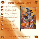Boxer With Bandana Halloween Dog Pumpkin Forest Rustic Leaves Garden Flag for Halloween Seasonal Decor for Thanksgiving Spooky Yard Flag for Farmhouse Lawn Flag