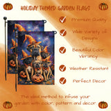 Bullmastiff Dog Halloween Garden Flag with Pumpkin Bats Outdoor Yard Decor Pathway Welcome Sign Holiday Party Decoration Gift for Womens Lawn Decor