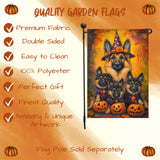 Halloween Garden Flag German Shepherd Dog Witch Hat Pumpkin Outdoor Decorative Flag Thanksgiving Porch Yard Garden Banner House Decoration for Patio Holiday Fall Decor