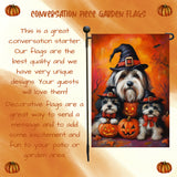 Havanese Thanksgiving Fall Garden Flag Outdoor Courtyard Lawn Holiday Home Display Banner Halloween Witch Hat Dog Yard Flag Patio Seasonal Decorations