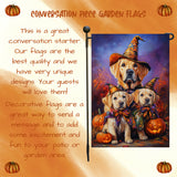 Labrador Witch Hat Dog Fall Halloween Garden Flag for Outdoor Dog Witch Hat Jack-O-Lantern Festive Yard Flag with Pumpkin Outdoor Yard Decoration Welcome Banner