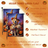 Labrador Witch Hat Dog Fall Halloween Garden Flag for Outdoor Dog Witch Hat Jack-O-Lantern Festive Yard Flag with Pumpkin Outdoor Yard Decoration Welcome Banner