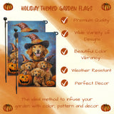 Nova Scotia Duck Tolling Retriever Pumpkin Witch Hat Outdoor Yard Decoration Halloween Banner for Yard Autumn Harvest Holiday with Dog Garden Flags for Outside