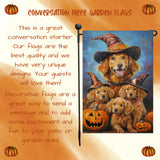 Nova Scotia Duck Tolling Retriever Pumpkin Witch Hat Outdoor Yard Decoration Halloween Banner for Yard Autumn Harvest Holiday with Dog Garden Flags for Outside
