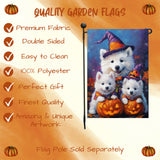 Samoyed Witch Hat Pumpkin Banner Yard Sign for Spooky Dog Halloween Garden Flag for Outside Lawn Rustic Forest Yard Banner Welcome Decorations Flag for Holiday