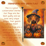 Vizsla Dog Witch Hat Flags Pumpkin Spooky Yard Flag for Halloween Outdoor Decoration Garden Sign for Seasonal Party Gifts for Women Lawn Party