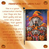 Weimaraner Dog Witch Hat Pumpkin Lantern Garden Flag Banner for Patio Party Fall Outdoor Decoration for Porch Lawn Pathway Dog Lovers Holiday Gift for Halloween