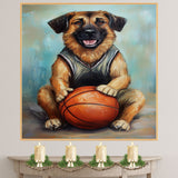 Anatolian Shepherd Basketball Wall Art Sports Dog Artwork for Boys Room & Game Room Decor – Ready to Hang Canvas Wrap, Floating Frame or Rolled Canvas
