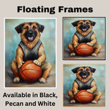 Anatolian Shepherd Basketball Wall Art Sports Dog Artwork for Boys Room & Game Room Decor – Ready to Hang Canvas Wrap, Floating Frame or Rolled Canvas