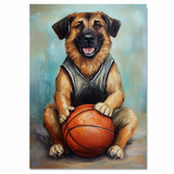 Anatolian Shepherd Basketball Wall Art Sports Dog Artwork for Boys Room & Game Room Decor – Ready to Hang Canvas Wrap, Floating Frame or Rolled Canvas