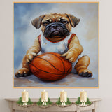 Bullmastiff Basketball Wall Art Print Sports Decor for Game Room Boys Bedroom or Home Gym Gift Ready to Hang Canvas or Framed Artwork