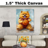 Chow Chow Puppy Basketball Wall Art Print Sports Room Decor for Kids Playroom or Game Room Gift Ready to Hang Canvas or Framed Artwork