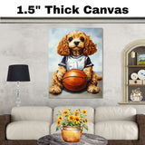 Cocker Spaniel Basketball Wall Art Print Sports Decor for Kids Room Playroom or Game Area Gift Ready to Hang Canvas or Framed Artwork