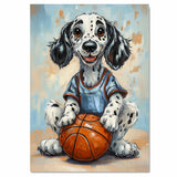English Setter Basketball Wall Art Print Sports Room Decor for Boys Bedroom or Living Room Gift Ready to Hang Canvas or Framed Artwork
