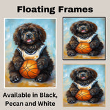 Bernese Mountain Dog Basketball Wall Art Print 1.5 Inch Thick Canvas Sports Decor for Boys Bedroom or Living Room Gift for Dog Lovers
