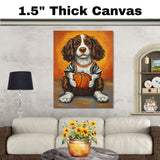 Springer Spaniel Basketball Wall Art Print 1.5 Inch Thick Canvas Sports Decor for Boys Bedroom or Playroom Gift for Dog Lovers