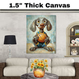 Weimaraner Basketball Wall Art Print 1.5 Inch Thick Canvas Sports Decor for Boys Bedroom or Living Room Gift for Dog Lovers