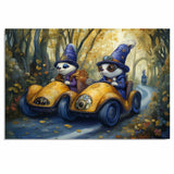 Whimsical Girls and Dog Balloon Ride Painting for Adventure Lovers and Fantasy-Themed Spaces on Ready to Hang 1.5" Thick Canvas Wrap, Floating Framed Canvas, Flat Rolled Canvas