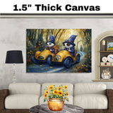 Whimsical Girls and Dog Balloon Ride Painting for Adventure Lovers and Fantasy-Themed Spaces on Ready to Hang 1.5" Thick Canvas Wrap, Floating Framed Canvas, Flat Rolled Canvas
